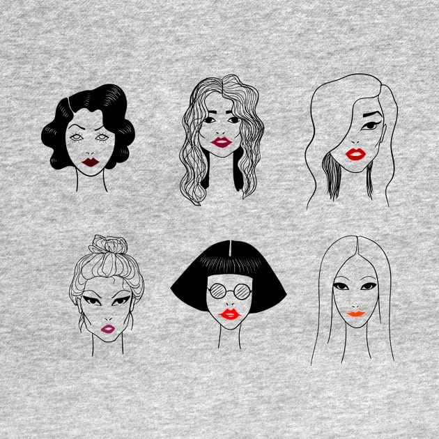 Girls with red lips (lipstick) by fears